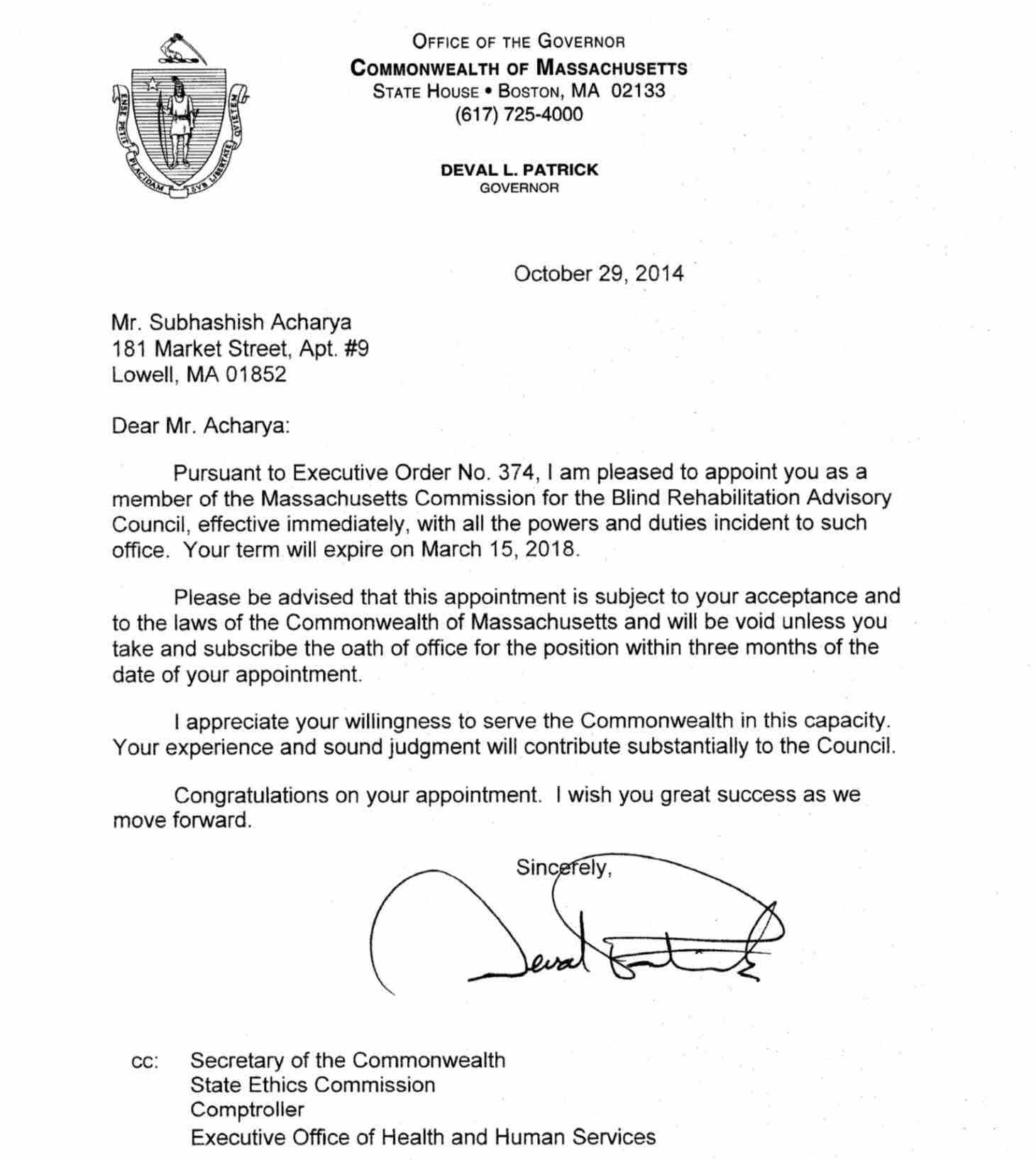 Governors Appointment
